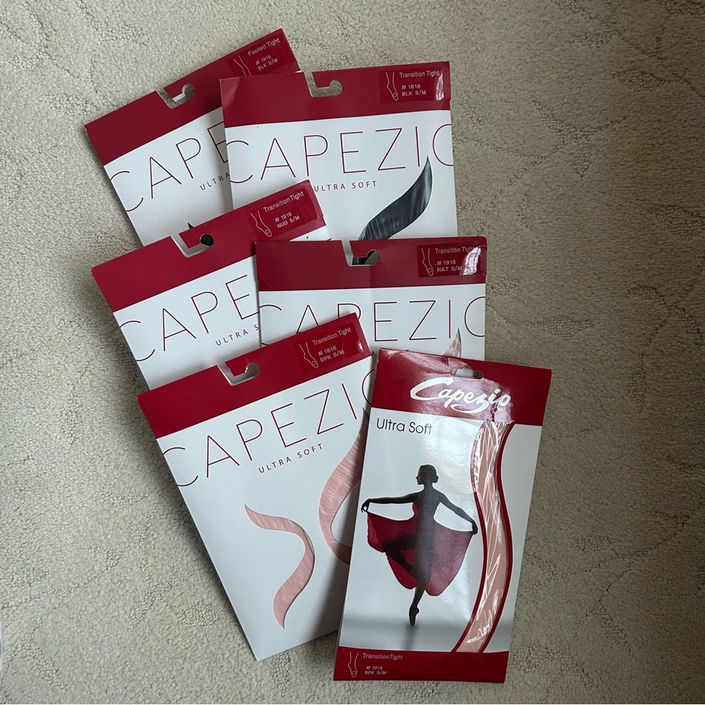 Capezio Tights Set of 6 Size S/M
